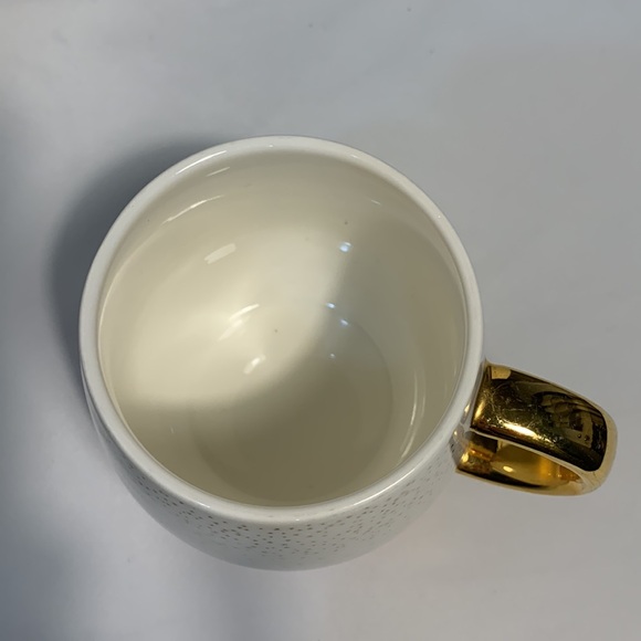 David’s Tea Mug / Cup. White, touch of Pink with Gold handle and specks. - Picture 5 of 6